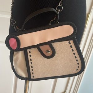 New Anime Cartoon design canvas and vegan leather crossbody